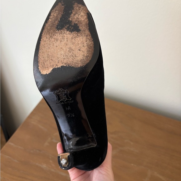 Yves Saint Laurent Women's Black Velvet Heeled Ankle Booties - Picture 6 of 9